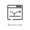 outline bounce rate vector icon. isolated black simple line element illustration from technology concept. editable vector stroke