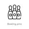 outline bowling pins vector icon. isolated black simple line element illustration from entertainment and arcade concept. editable