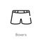 outline boxers vector icon. isolated black simple line element illustration from clothes concept. editable vector stroke boxers