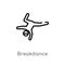 outline breakdance vector icon. isolated black simple line element illustration from sports concept. editable vector stroke