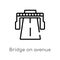 outline bridge on avenue perspective vector icon. isolated black simple line element illustration from general concept. editable