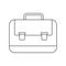 Outline briefcase icon. Office case symbol. School bag button