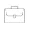 Outline briefcase icon.School bag button. Office case symbol