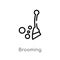 outline brooming vector icon. isolated black simple line element illustration from gardening concept. editable vector stroke