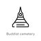 outline buddist cemetery vector icon. isolated black simple line element illustration from buildings concept. editable vector