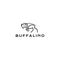 Outline Buffalo line art logo vector icon