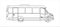 Outline Bus, Side view. Tourist bus. Sightseeing bus. Modern flat Vector illustration