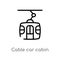 outline cable car cabin vector icon. isolated black simple line element illustration from winter concept. editable vector stroke