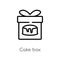 outline cake box vector icon. isolated black simple line element illustration from bistro and restaurant concept. editable vector