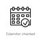 outline calendar checked vector icon. isolated black simple line element illustration from ultimate glyphicons concept. editable