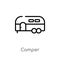 outline camper vector icon. isolated black simple line element illustration from camping concept. editable vector stroke camper