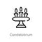 outline candelabrum vector icon. isolated black simple line element illustration from furniture and household concept. editable
