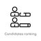outline candidates ranking graphic vector icon. isolated black simple line element illustration from political concept. editable