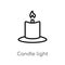outline candle light vector icon. isolated black simple line element illustration from beauty concept. editable vector stroke