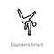 outline capoeira brazil dancers vector icon. isolated black simple line element illustration from culture concept. editable vector