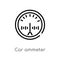 outline car ammeter vector icon. isolated black simple line element illustration from car parts concept. editable vector stroke