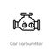 outline car carburettor vector icon. isolated black simple line element illustration from car parts concept. editable vector