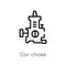 outline car choke vector icon. isolated black simple line element illustration from car parts concept. editable vector stroke car
