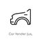 outline car fender (us, canadian) vector icon. isolated black simple line element illustration from car parts concept. editable