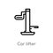 outline car lifter vector icon. isolated black simple line element illustration from mechanicons concept. editable vector stroke