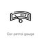 outline car petrol gauge vector icon. isolated black simple line element illustration from car parts concept. editable vector