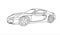 Outline Car, Side view, Three-quarter view. Car for coloring; for kids coloring book. Fast Racing car. Modern flat Vector