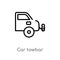 outline car towbar vector icon. isolated black simple line element illustration from car parts concept. editable vector stroke car