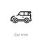 outline car trim vector icon. isolated black simple line element illustration from car parts concept. editable vector stroke car