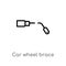 outline car wheel brace vector icon. isolated black simple line element illustration from car parts concept. editable vector