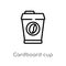 outline cardboard cup vector icon. isolated black simple line element illustration from bistro and restaurant concept. editable