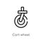 outline cart wheel vector icon. isolated black simple line element illustration from mechanicons concept. editable vector stroke