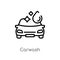 outline carwash vector icon. isolated black simple line element illustration from signs concept. editable vector stroke carwash