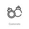 outline castanets vector icon. isolated black simple line element illustration from music concept. editable vector stroke