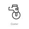 outline caster vector icon. isolated black simple line element illustration from transportation concept. editable vector stroke