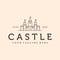 outline castle line art logo vector symbol illustration design
