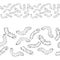 Outline caterpillar border, ink illustration