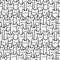 Outline cats endless pattern. Group of cats pattern.