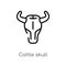 outline cattle skull vector icon. isolated black simple line element illustration from wild west concept. editable vector stroke