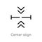 outline center align vector icon. isolated black simple line element illustration from arrows 2 concept. editable vector stroke