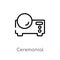 outline ceremonial vector icon. isolated black simple line element illustration from furniture and household concept. editable