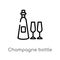 outline champagne bottle vector icon. isolated black simple line element illustration from food concept. editable vector stroke