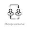 outline change personal vector icon. isolated black simple line element illustration from job resume concept. editable vector