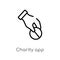 outline charity app vector icon. isolated black simple line element illustration from charity concept. editable vector stroke