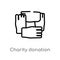 outline charity donation vector icon. isolated black simple line element illustration from gestures concept. editable vector