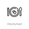 outline charity food vector icon. isolated black simple line element illustration from charity concept. editable vector stroke