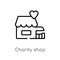 outline charity shop vector icon. isolated black simple line element illustration from charity concept. editable vector stroke