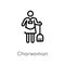 outline charwoman vector icon. isolated black simple line element illustration from cleaning concept. editable vector stroke