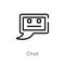 outline chat vector icon. isolated black simple line element illustration from artificial intelligence concept. editable vector