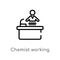 outline chemist working vector icon. isolated black simple line element illustration from people concept. editable vector stroke