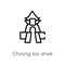 outline chiang kai shek memorial hall vector icon. isolated black simple line element illustration from monuments concept.